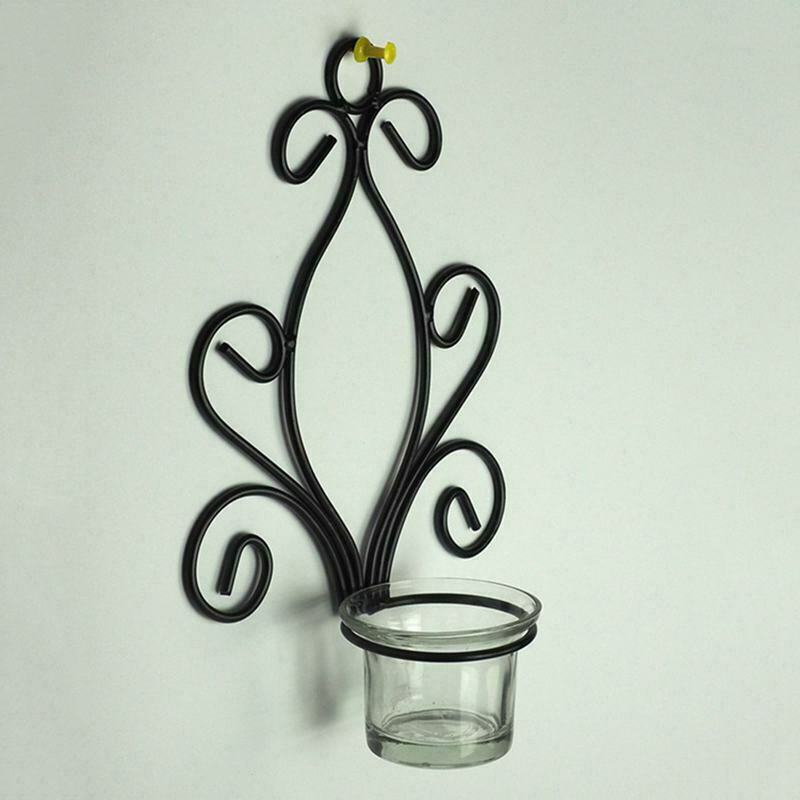 Set of Two, Iron Wall Sconce, Tea Light Candle Sconces, High. Perfect Gift  Q6L8