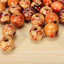 100PC 9x10mm Tribal Patterned Wood Beads Mix Wooden Dreadlock Pony Bead Macrame