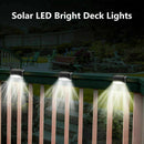4Pcs Solar Powered LED Deck Lights Outdoor Path Garden Stairs Step Fence Lamp