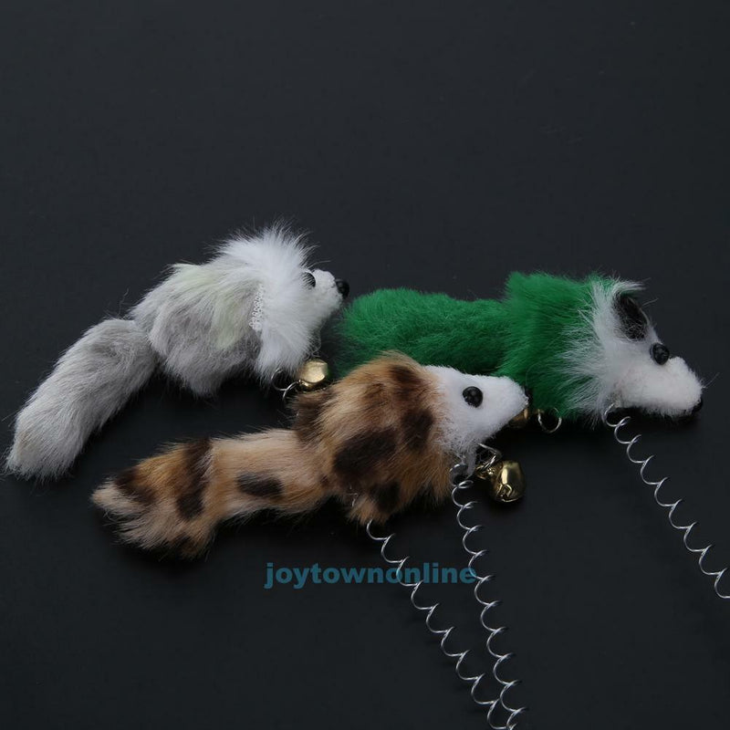 3Pcs Mini Plush Mouse Pet Cat Activity Toys Funny Playing Toys Bottom Sucker