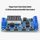 Trigger Cycle Timer Delay Switch 12 24V Circuit Board Dual MOS Tube Control