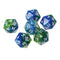 Set of 10 Blue Green D20 Acrylic Dice for RPG D&D Gaming Twenty Sided Die