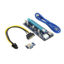 2x PCI-E Riser Card Kit 1x to 16x VER 006C USB3.0 6Pin BTC Mining Adapter Board