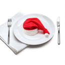 20 Pack Mini Santa Christmas Mats for Dining Table Cutlery Holder