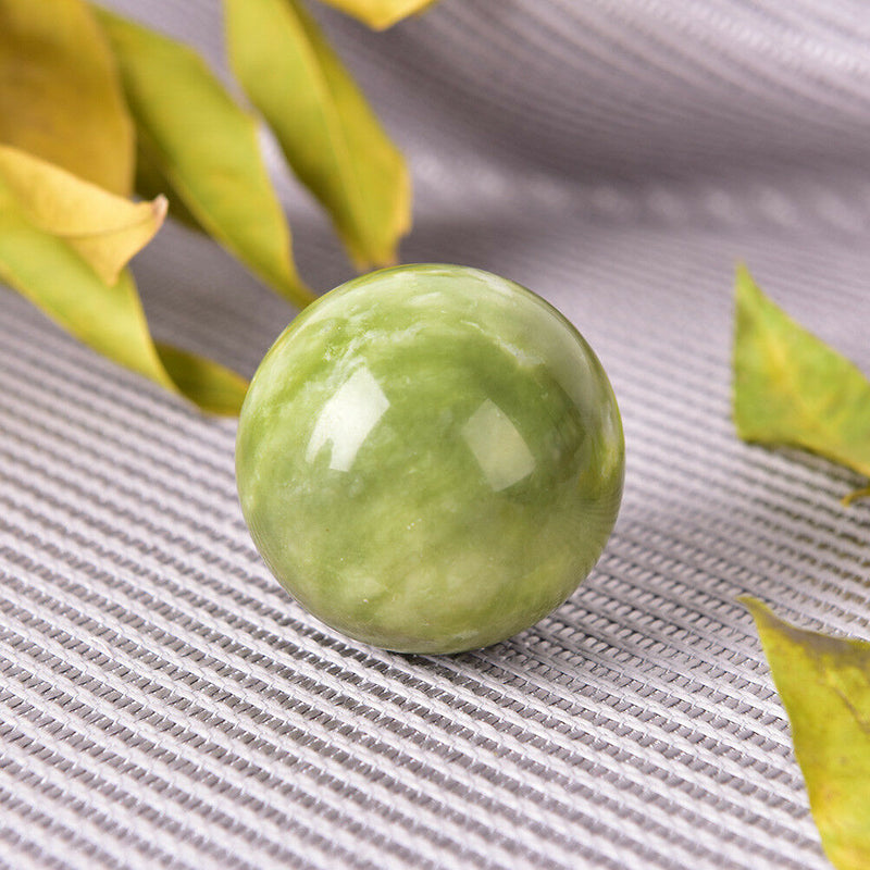 2Pcs Stress Hand Wrist Natural Jade Ball Health Hand Massage Ball Bal BX