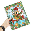 DIY Christmas Owl Special Shaped Diamond Painting 50 Pages A4 Notebook Gift