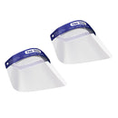 2x Safety Full Face Shield Guard Protector Reusable Clear Goggles Visor Cap