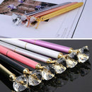 6PCS Big Carat Diamond Crystal Pen Gem Ballpoint Pen Ring Wedding Office Me R9L8