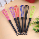 Mini Whisk Egg Beating Beater Metal Silicone Head Kitchen Tool Mixer Hand-Held
