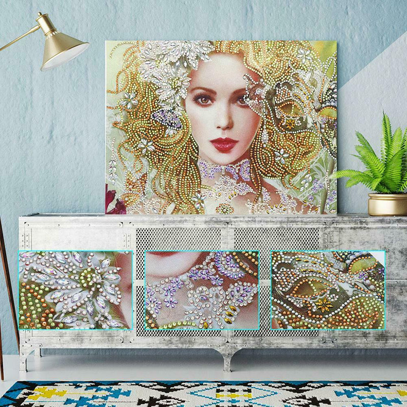 5D DIY Special Shaped Diamond Painting Beauty Cross Stitch Mosaic Kit Decor