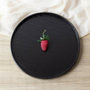 Wooden Serving Tray Tea Set Fruit Candy Food Snack Dessert Plate Round 30cm