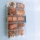 280Pcs Kit 12 Sizes Assorted Solid Copper Crush Washers Seal Flat Ring With Box