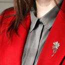 Flower Rhinestone Pins Brooch Badges Women Shirts Lapel Collar Decor Gift