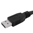 USB 3.0 A Male to Micro B Y Cable for Mobile Hard Drive HDD 60cm Long Black U6S7