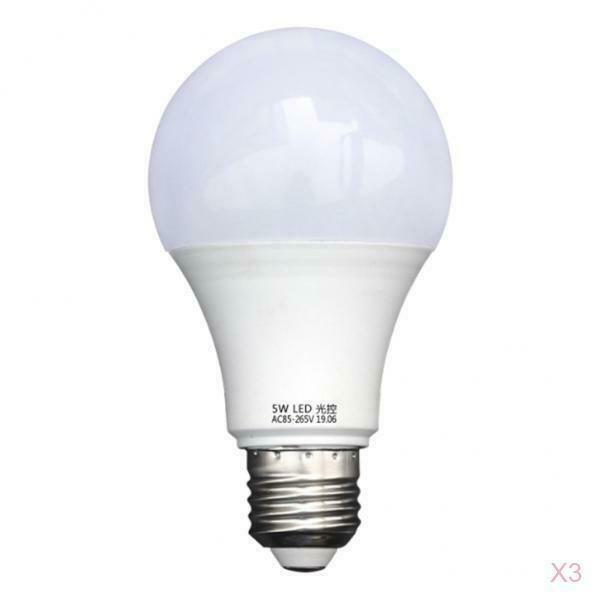 3 Pcs 5W Dusk Till Dawn Sensor LED Light Bulb Decorative Security Light