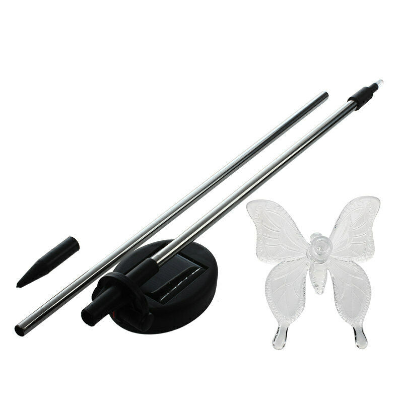 Solar Butterfly LED 7 Color Changing Light Stake Festival Garden Yard Xmas