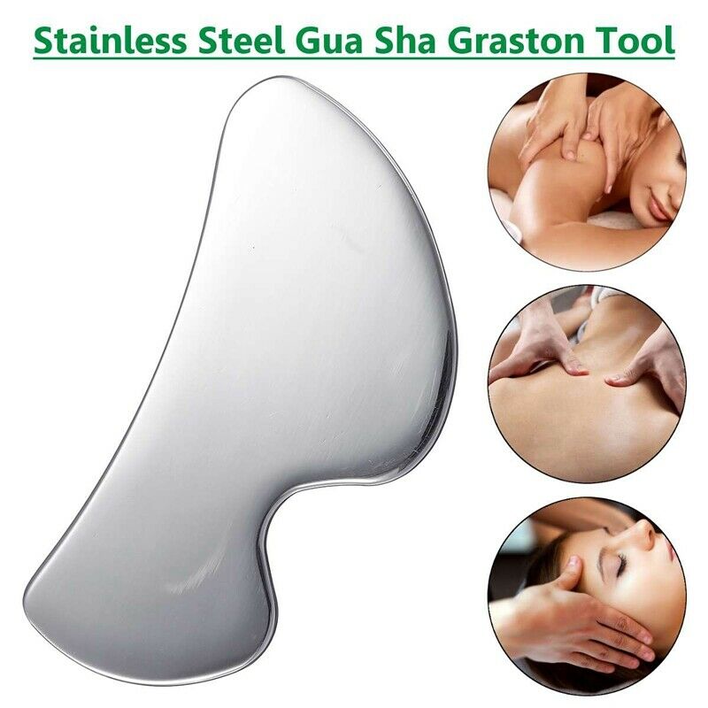 304 Stainless Steel Gua Sha Board Plate Relaxing Muscle Meridian Massager B K8P3