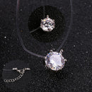 Fashion Women Crystal Necklace Invisible Line Zircon Clavicle Chain Necklace  Gw