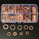 200 Pcs M5-M14 Copper Crush Washer Gasket Set Flat Ring Seal Assortment Kit