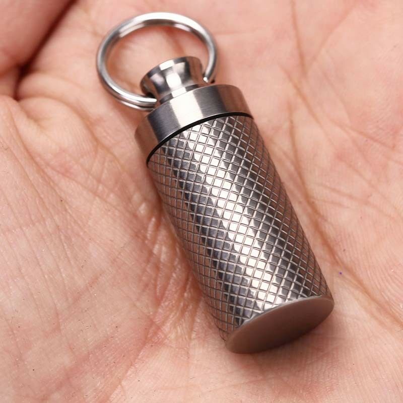 Outdoor Mini Titanium Alloy Seals Bottle Waterproof Canister Medicine Bottles 3C