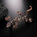 Metal Alloy Lizard Animal Brooch Rhinestone Brooches For Female Pins Lapel  R9R6