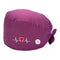 2pcs Womens Fashionable Printed Scrub Cap with Buttons Sweatband Headwear