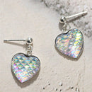 Handmade Mermaid Fish Scale Heart Earrings Trendy Woman Ear Stud Jewelry Gift ME