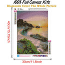 5D DIY Full Drill Diamond Painting Easeful Seaside Cross Stitch (B353) A