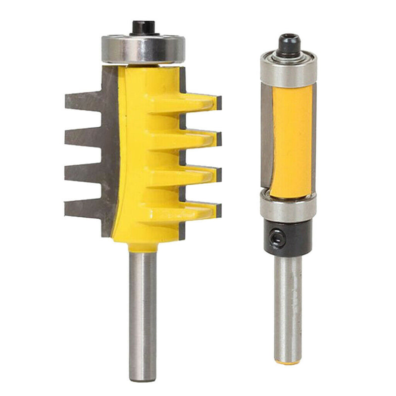 1pc Flush Trim Router Bit Top & Bottom Bearing 1/4-inch Shank + 1pc 1-1/4