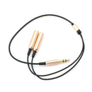 3.5MM Jack Plug Y Splitter Audio Stereo Extension Earphone Headphon Cable GoldJR