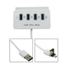 2 in 1 USB3.0 4 OTG HUB+Dock Splitter Adapter for Smart Phone and Computer