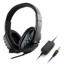 3.5mm Stereo Gaming Headset Headphone Mic for PS4 PC Tablet Smartphone Blue