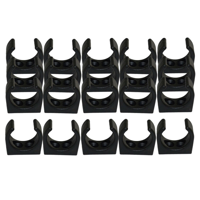 20x Nylon Clips Paddle Rod Holder Stowing Brackets Fit 1-1/4" Diameter Black