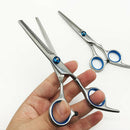 10Pcs Haircutting Scissors Shears Comb Clips Cape Kits Barber Thinning Home