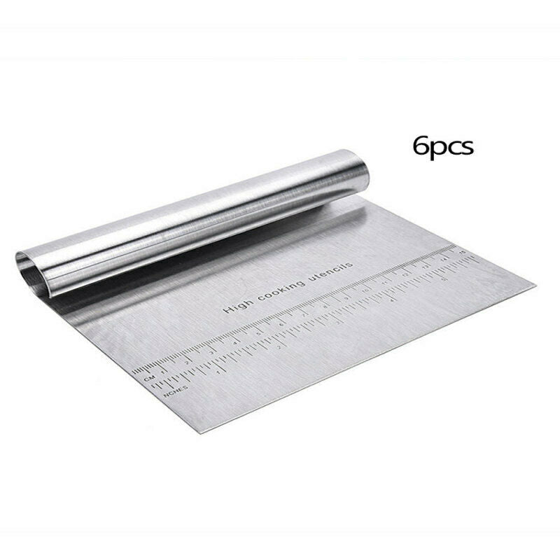 6PCS Stainless Steel Smoother Edge Cake Scraper Kitchen Flour Pastry tool