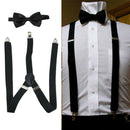 Clip-on Suspenders Y Back And Bow Tie Retro Steampunk Costume Tux Prom  YQS