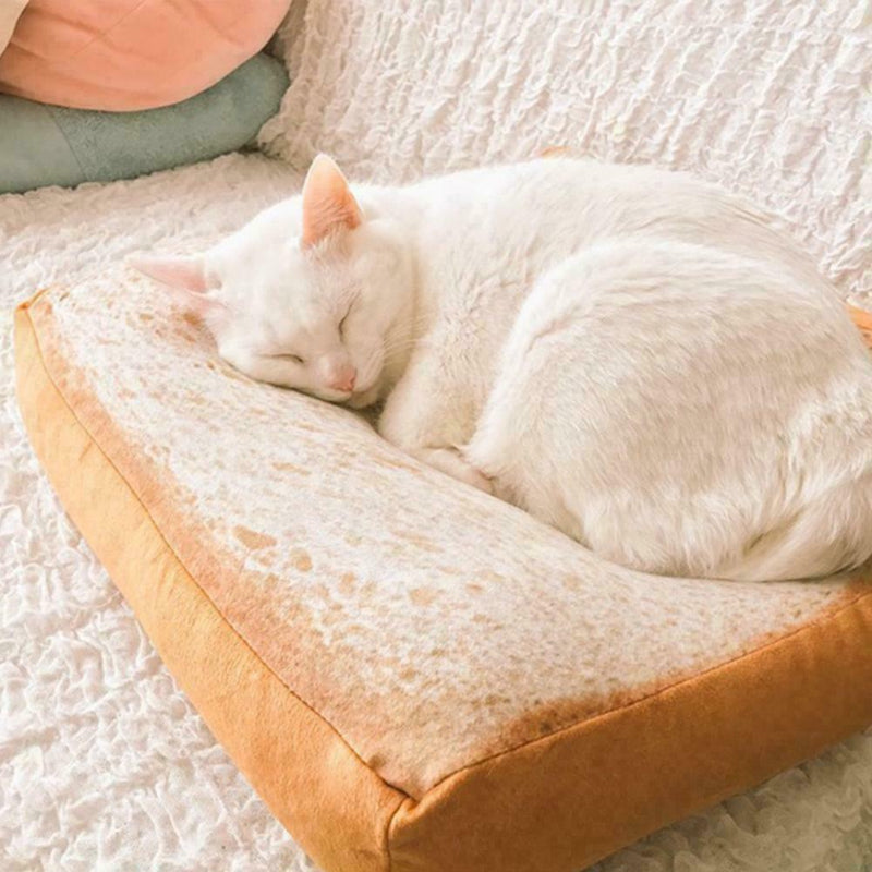 Cute Toast Bread Dog Cat Mat Pet Padded Bolster Puppy Bed Cushions Warm New V9E3