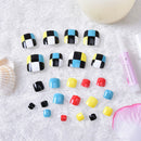 24pcs/pack lattice false nails toe nails tips nail art design french with glu LJ