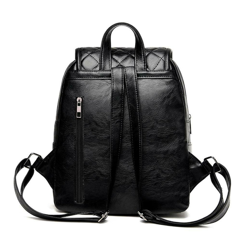 Women Plaid Leather Backpacks Casual Teen Girls School Travel Shoulder Bags