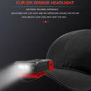 3 LED Sensor Clip On Headlamp 90 Degree Foldable Light Night Head Lamp Headlight
