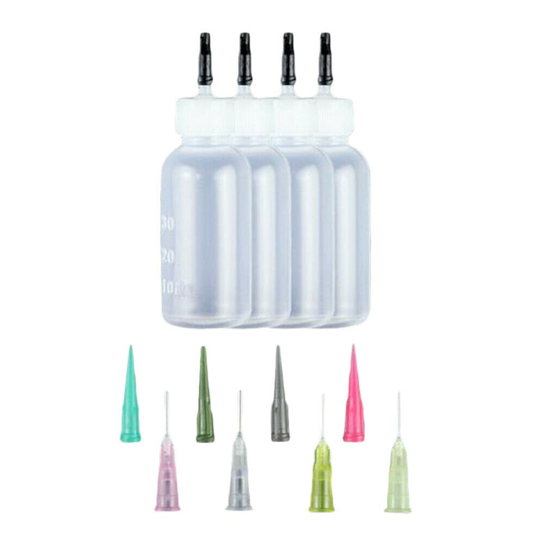30ml Tattoo Ink Pigment Glue Oil Syringe Bottles with Precision Needle Tips Tool
