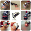 Car Boat LED Light Waterproof-Momentary Horn Metal Push Button Switch 12V 16mm
