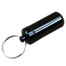 5pcs Aluminum Pill Box Case Bottle Holder Keychain Container Black