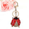 Cute Ladybug Pendant Key Chain Rhinestone Hangings Ring Bag Phone Decor Deluxe
