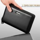 Leinasen Men Wallets With Coin Pocket Long Zipper Coin Purse For Men Clutch
