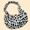 Fashion Pleated Dumplings Women Handbags Cow Printed Big Capacity Messenger Bags