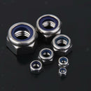 10Pcs M3 A2 Stainless Steel Nuts Nylon Collar Elastic Stop Self-lock Locknut