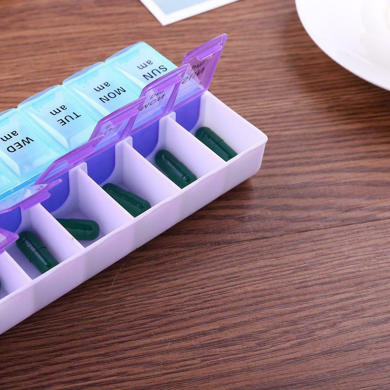 7 Days 14 Grids Pill Box Organizer Medicine Container Holder Week Storage Tablet