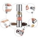 2 In 1 Salt And Pepper Grinder Set,Stainless Steel Salt Grinder With Adjust