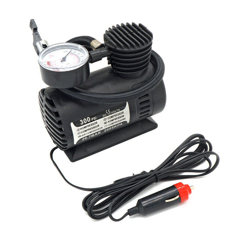 12V 300PSI Car Mini Portable Air Compressor Electric Tire Inflator Pump w/Gauge